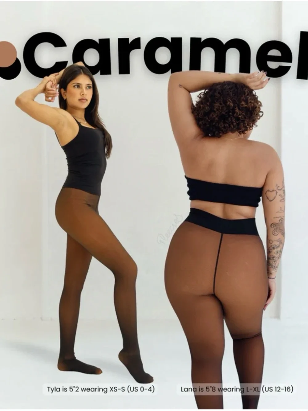 NWOT Fleecies Caramel Fleece Lined Tights Sheer Translucent Winter Pantyhose ML